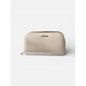 MISSONI Beige Chevron Makeup Toiletry Zip Bag
